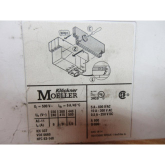 KlocknerMoeller MHI2-11S-PKZ2 Aux. Contact MHI211SPKZ2 - Used