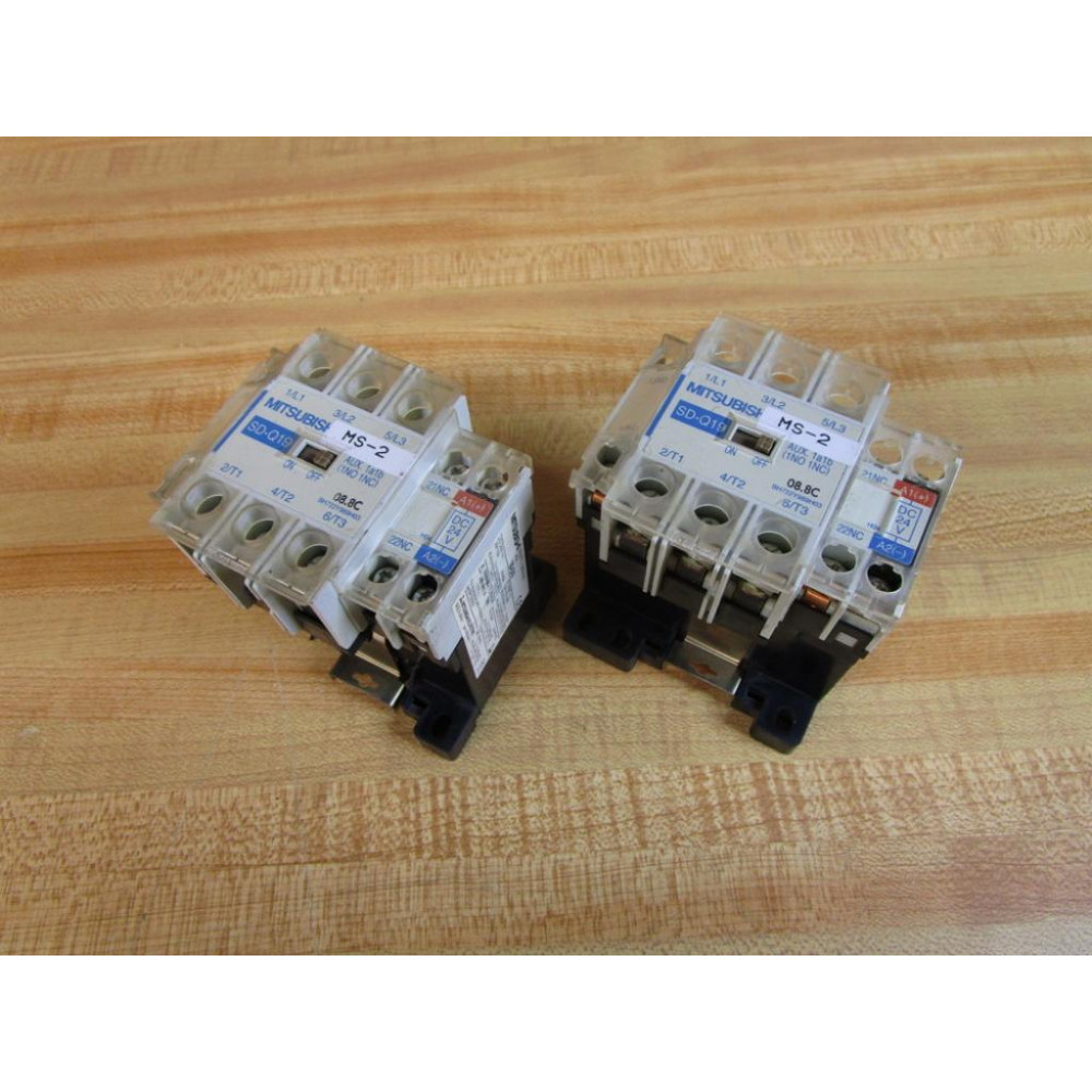Mitsubishi SD-Q19-DC24V Magnetic Contactor SD-Q19 Broken Hole (Pack of 2) - Used