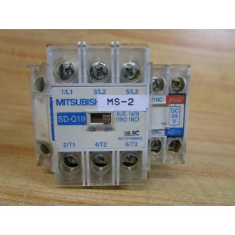 Mitsubishi SD-Q19-DC24V Magnetic Contactor SD-Q19 Broken Hole (Pack of 2) - Used