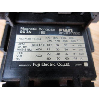 Fuji Electric SC-4N Magnetic Contactor SC-4N (80) - Used