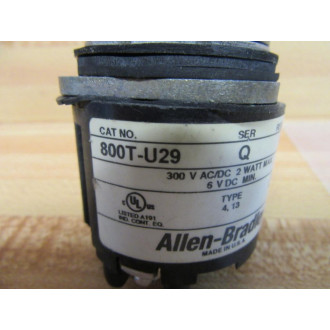 Allen Bradley 800T-U29 Potentiometer 800TU29 Series Q WO Knob - Used Allen Bradley 800T-U29 Potentiometer 800TU29 Series Q WO Knob - Used