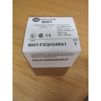 Allen Bradley 800T-FXQH24RA1 Red Button W800T-XA1800T-Blank - Refurbished