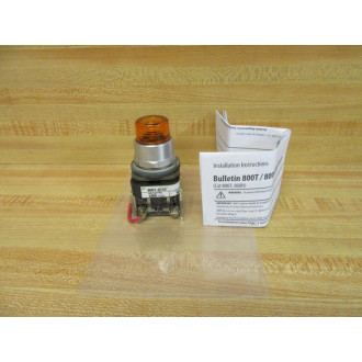 Allen Bradley 800T-QT10 Push Button Amber 800T-QT10A - New No Box