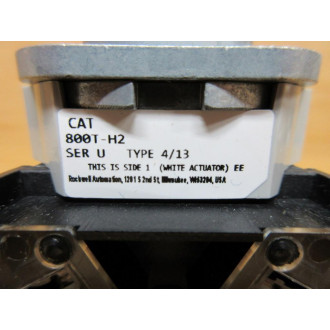 Allen Bradley 800T-H2 Selector Switch 800TH2 Ser.U, W (2) 800T-XAY