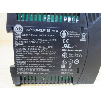 Allen Bradley 1606-XLP15E Power Supply 1606XLP15E