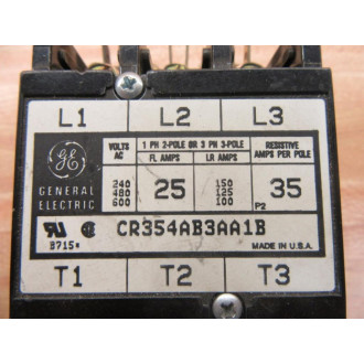 General Electric CR354AB3AA1B Motor Starter - Used