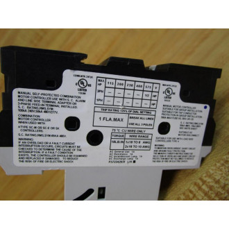 Fuji Electric BM3RHB-001 Manual Motor Stater BM3RHB001 - Used