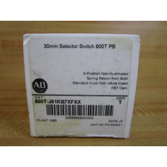 Allen Bradley 800T-J91KB7XFXX Selector Switch PN-342941 1 Blank, 800T-XAV