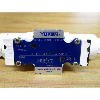 Yuken DSG-01-3C40-D24-5018 Directional Valve DSG013C40D245018 - Used