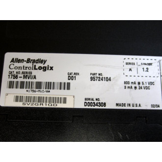 Allen Bradley 1756-MVI ControlLogix Interface Module 1756MVI - Used