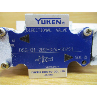 Yuken DSG-01-2B2-D24-50251 Directional Valve DSG012B3D2450251 - Used