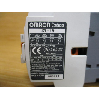 Omron J7L-18 Contactor J7L-18 24VDC - New No Box