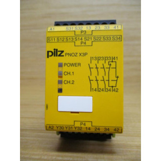 Pilz PNOZ X3P 24VDC 24VAC 3no 1nc 1so Safety Relay 777310 WTerminals - Used