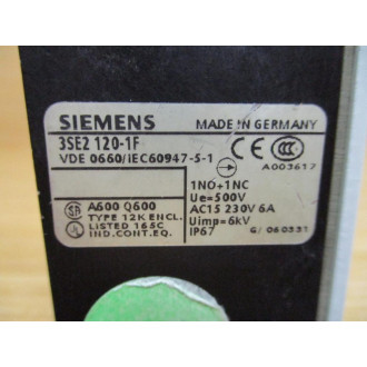 Siemens 3SE2 120-1F Limit Switch 3SE21201F Body Only - Used