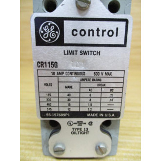 GE General Electric CR115G101 Limit Switch Track-Type - Used
