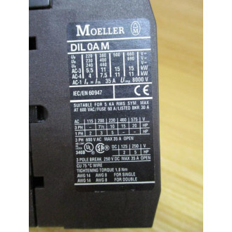 Moeller DIL0AM Starter DIL-0-AM WO Screw Cover - Used