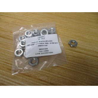 Brikksen B-0439A2M10-B25 Hex Jam Nut B0439A2M10B25 (Pack of 125)