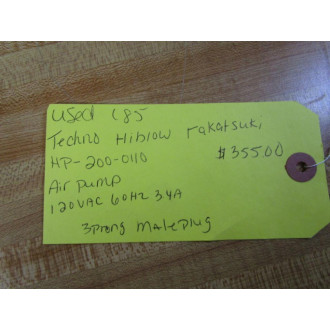 Hiblow HP-200-0110 Techno Takatsuki Air Pump HP2000110 - Used