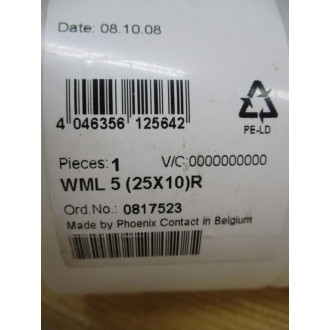Phoenix Contact WML 5 (25x10)R Cable Marker Label 00817523