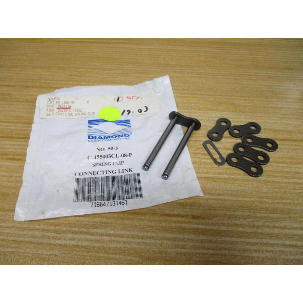 Diamond C-455003CL-08-P Spring Clip Connecting Link 50-3 (Pack of 6)