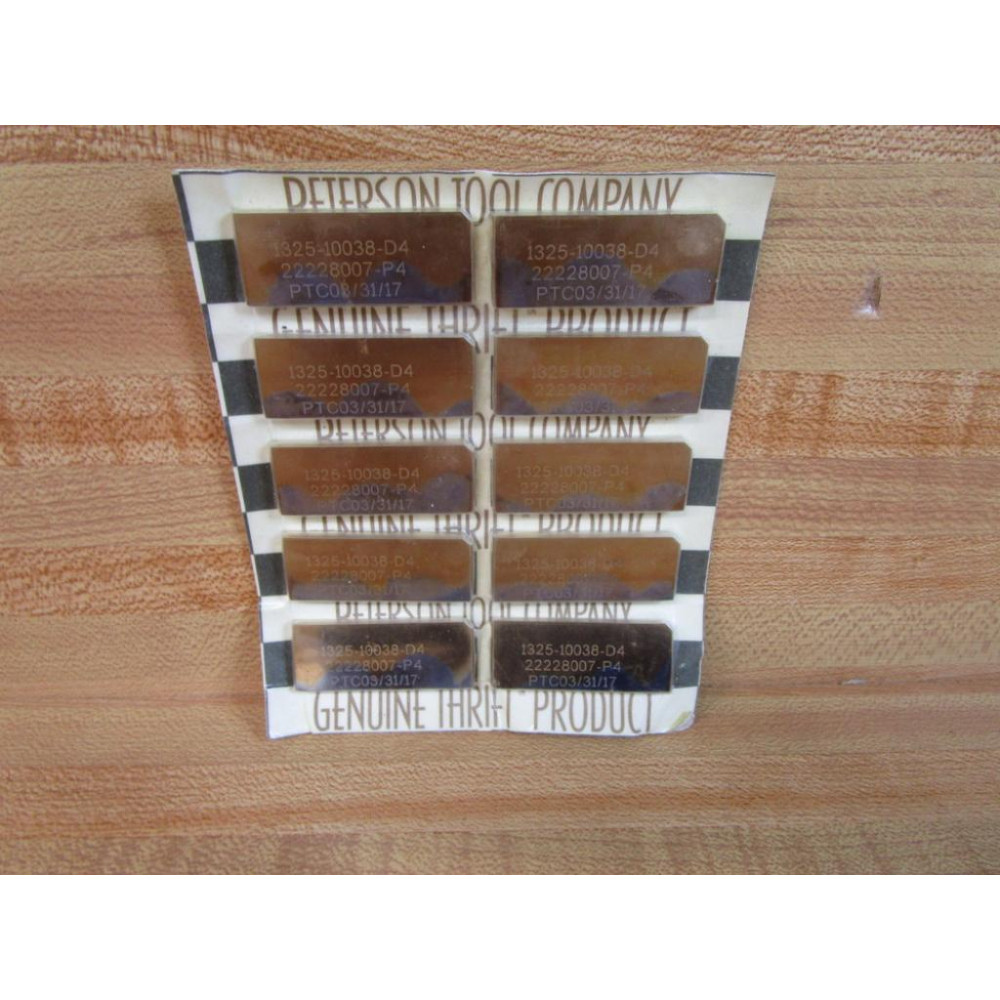 Peterson Tool 1325-10038-D4 Insert 22228007-P4 (Pack of 10)