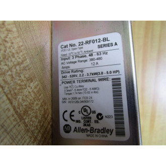 Allen Bradley 22-RF012-BL Line Filter 22RF012BL - Used