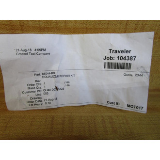 Grossel Tool 88044-RK Equalizer Repair Kit 88044RK - New No Box