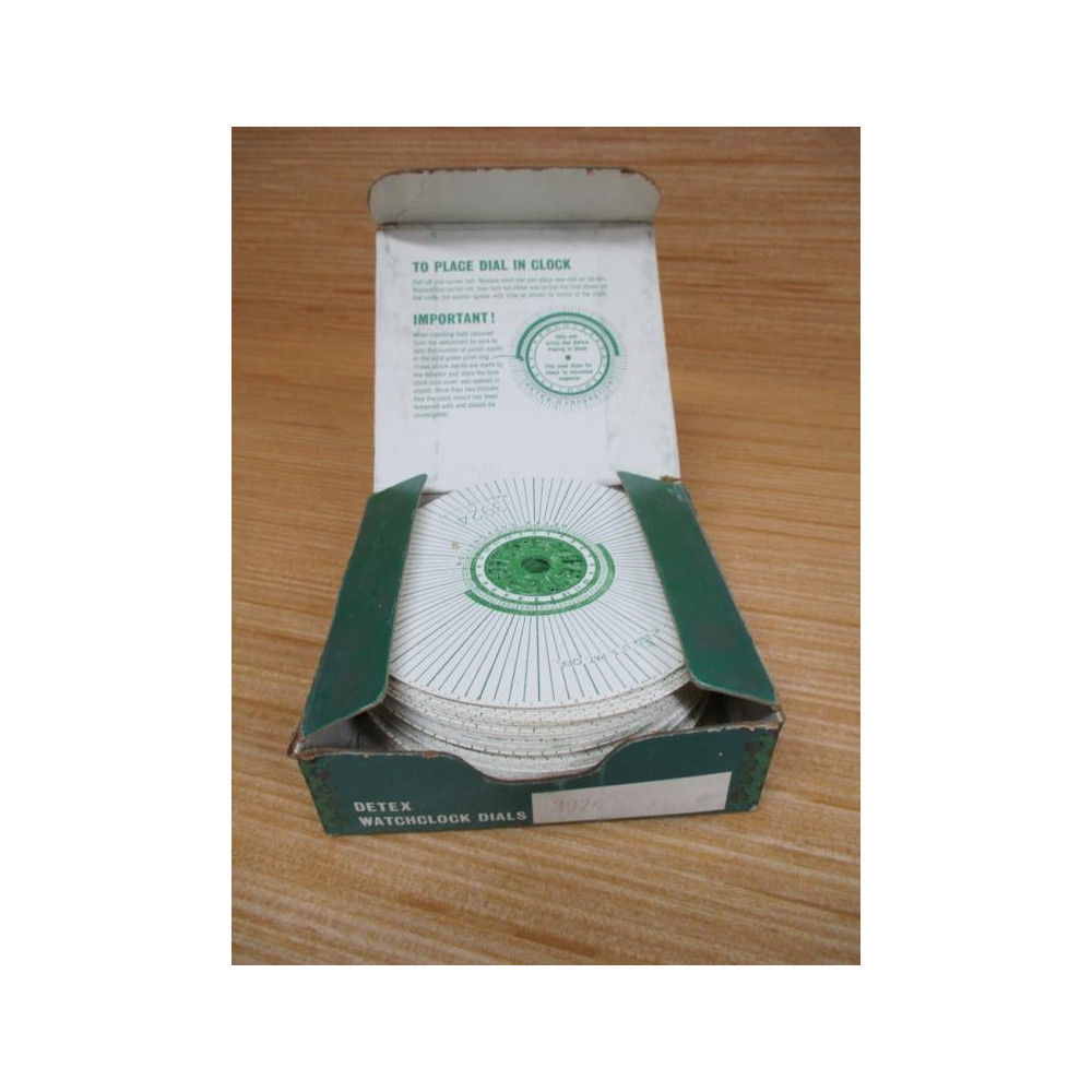 Detex 3924 Watchclock Dials Full Box