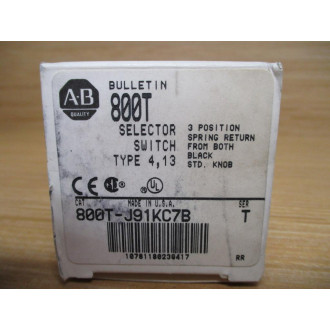 Allen Bradley 800T-J91KC7B Selector Switch 800TKJ91KC7B W(2) 800T-XA