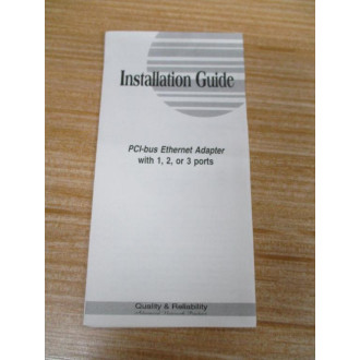Advanced 12-00-0171-C1 PCI-bus Ethernet Adapter Installation Guide - New No Box
