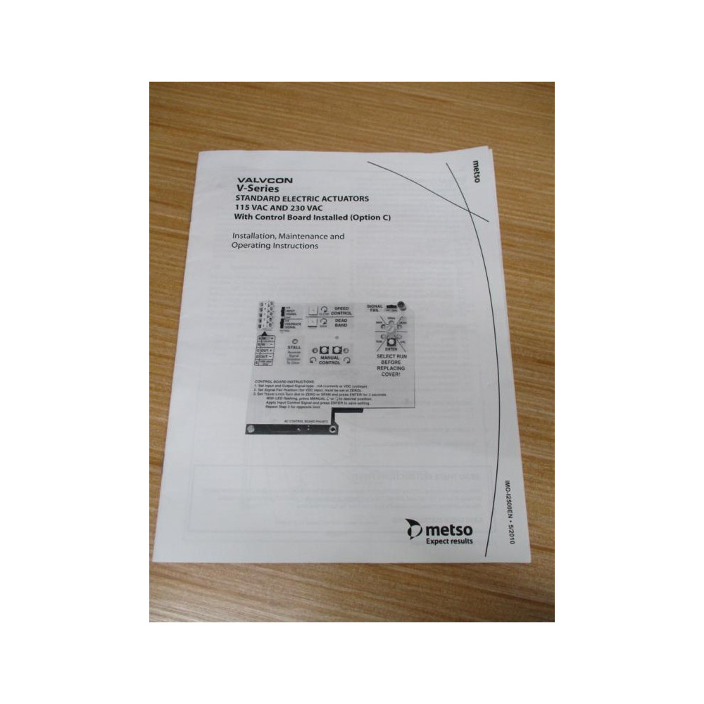 Metso IMO-I2500EN Valvcon Actuator Instructions IMOI2500EN - New No Box