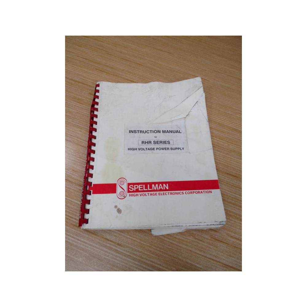Spellman RHR 30P60C Power Supply Instruction Manual RHR30P60C - Used