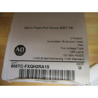Allen Bradley 800TC-FXQH2RA1S Push Pull Switch
