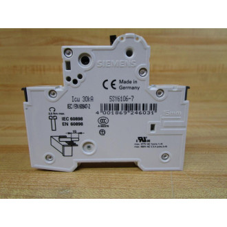 Siemens 5SY6106-7 6A Circuit Breaker 5SY61067 - New No Box