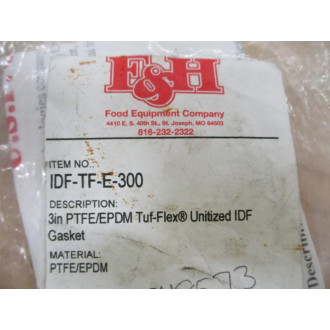 F&H IDF-TF-E-300 Tuf-Flex Unitized IDF Gasket IDFTFE300 (Pack of 4)