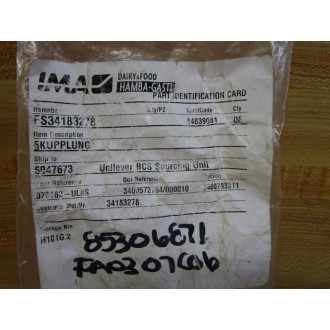 IMA FS 34183278 Coupling FS34183278 - New No Box