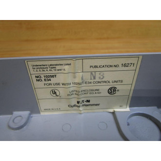 Eaton 10250TE34 Pushbutton Enclosure N3 3 Holes - New No Box