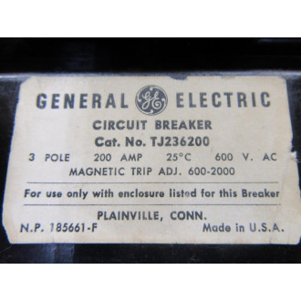 General Electric TJ236200 Circuit Breaker - Used