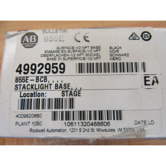 Allen Bradley 855E-BCB Stacklight Base 855EBCB WO Gasket