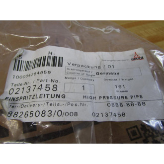 Deutz 02137458 High Pressure Pipe