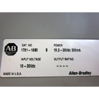 Allen Bradley 1791-16B0 IO Mod 1791-16BO Ser.B wo Terminal Covers - Used