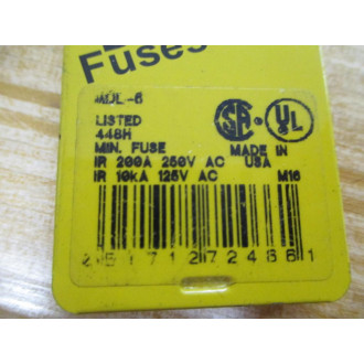 Buss MDL-6 Bussmann Fuse Cross Ref 6F034 Wirewound Element (Pack of 10)