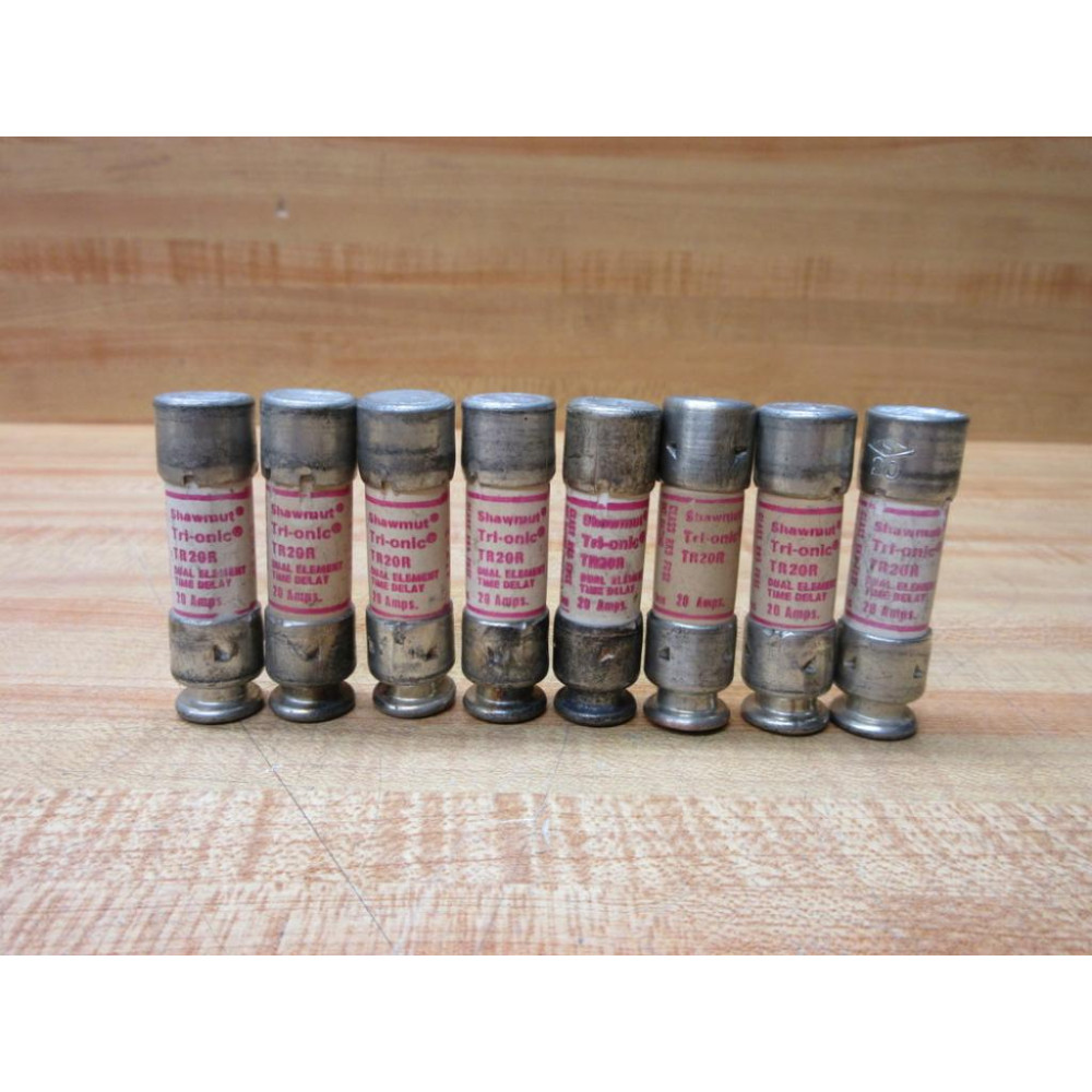 Gould Shawmut Ferraz Mersen TR20R Fuse Cross Ref 4YZD8 (Pack of 8) - Used