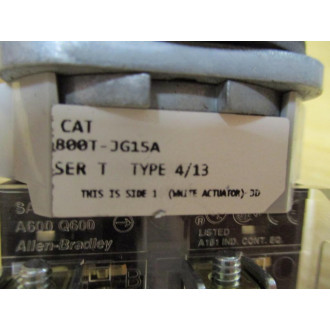Allen Bradley 800T-JG15A Selector Switch W 800T-XA - New No Box