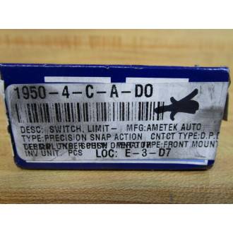 Gemco 1950-4-C-A-DO Limit Switch 1950-4-C-A-D0