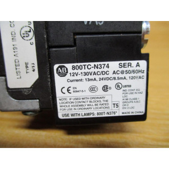 Allen Bradley 800T-24HG2KB6AX Selector Switch Red, Ser. U - New No Box