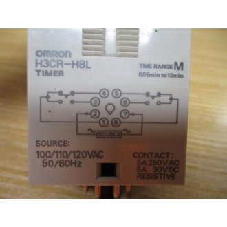 Omron H3CR-H8L Timer 100110120VAC, 0.6 - 12 Min. - Used