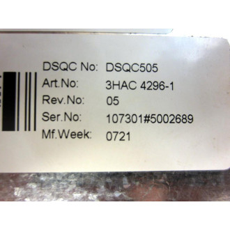 ABB 3HAC4296-1 DSQC505 Power Supply SR91B140 Rev No.05 - Used