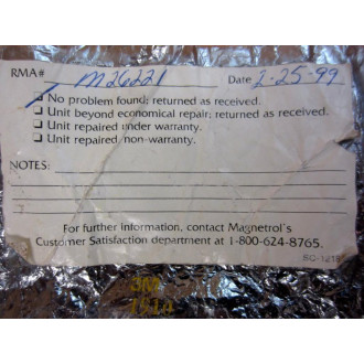 Magnetrol RKH0122G23000 LowHigh Sensitivity Unit - Used