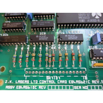 J.K. Lasers E84A5621C Control Card E84A5610C - Used